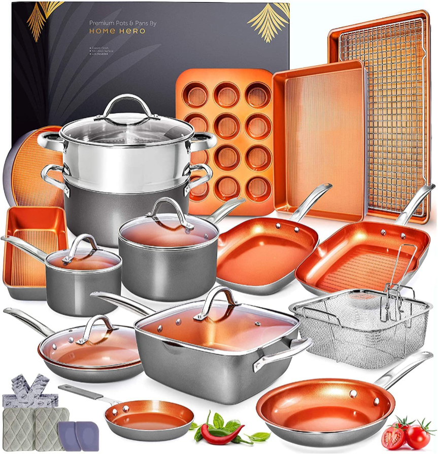 The Home Hero Copper Pots and Pans Set is the best copper cookware set you can buy.